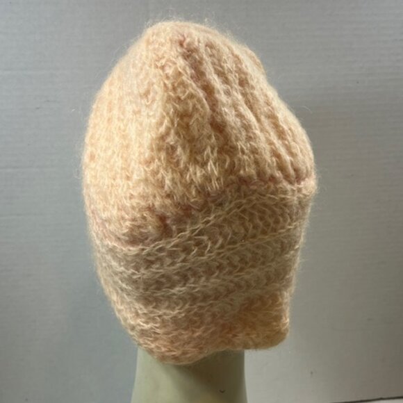 VTG Wool Woven Light Peach Colored Head Wrap Hat Made in Italy - Picture 4 of 8
